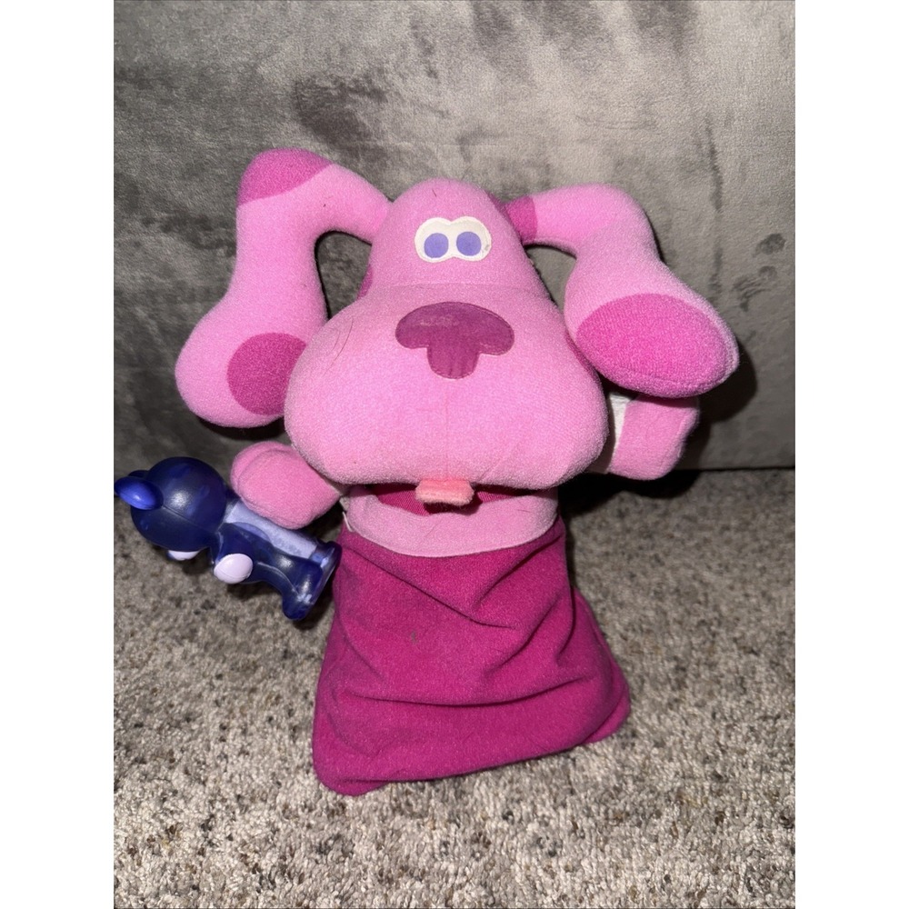 2000 Vintage Y2K Bedtime Magenta Blues Clues Plush W Flashlight Accessories